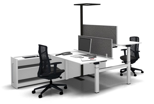 Höhenverstellbare Schreibtische Büroeinrichtung Büro einrichten Büroausstattung moderne Büroeinrichtung Arbeitsinsel