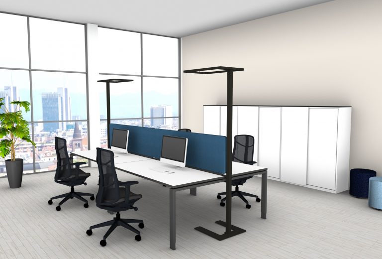 moderne Büroeinrichtung Teamarbeitsplatz Höhenverstellbarer Tisch Talo.S Arbeitsplatz